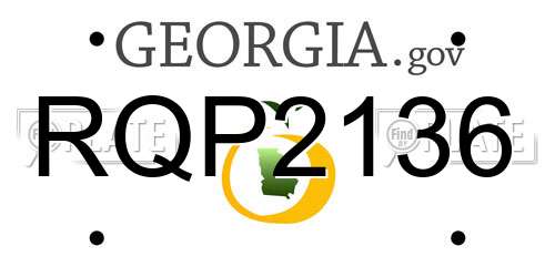 RQP2136 Georgia License Plate