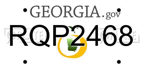 RQP2468 Georgia License Plate