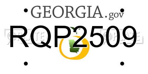 RQP2509 Georgia License Plate
