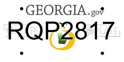 RQP2817 Georgia License Plate