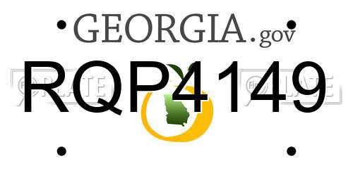 RQP4149 Georgia License Plate