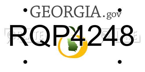 RQP4248 Georgia License Plate