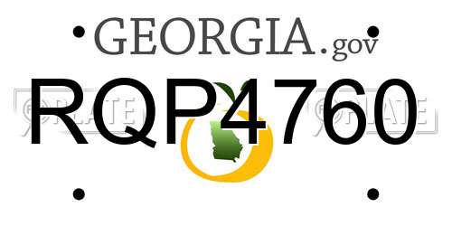 RQP4760 Georgia License Plate