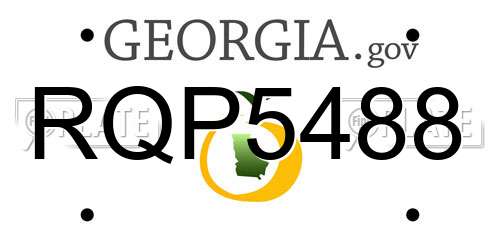 RQP5488 Georgia License Plate