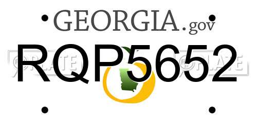 RQP5652 Georgia License Plate
