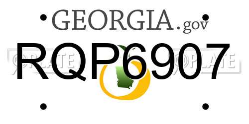 RQP6907 Georgia License Plate