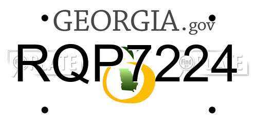 RQP7224 Georgia License Plate