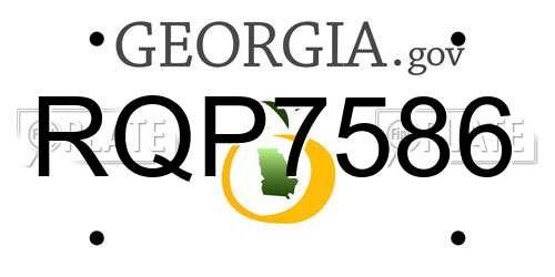 RQP7586 Georgia License Plate