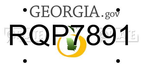 RQP7891 Georgia License Plate