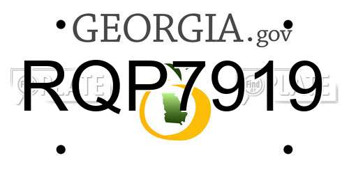 RQP7919 Georgia License Plate