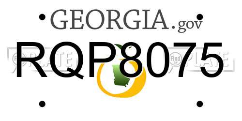RQP8075 Georgia License Plate