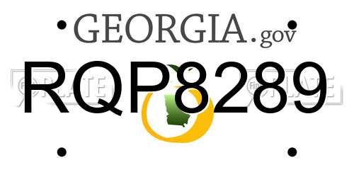 RQP8289 Georgia License Plate
