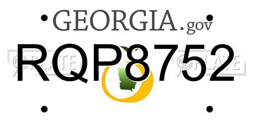 RQP8752 Georgia License Plate