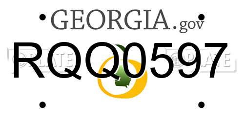 RQQ0597 Georgia License Plate
