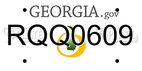 RQQ0609 Georgia License Plate