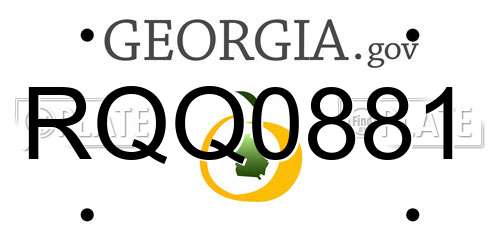 RQQ0881 Georgia License Plate