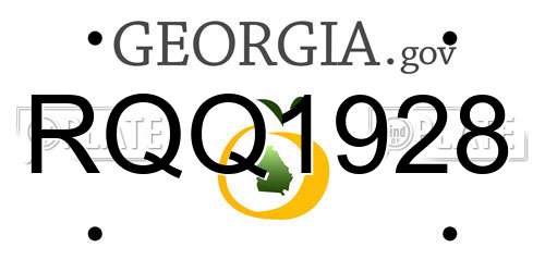 RQQ1928 Georgia License Plate
