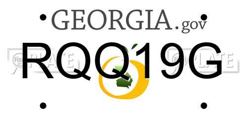 RQQ19G Georgia License Plate