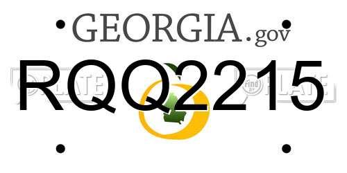 RQQ2215 Georgia License Plate