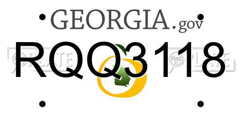 RQQ3118 Georgia License Plate
