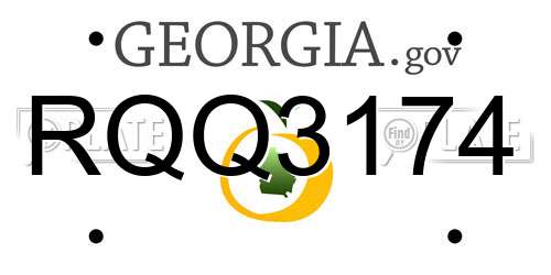 RQQ3174 Georgia License Plate