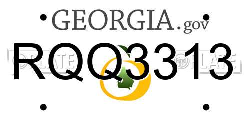 RQQ3313 Georgia License Plate