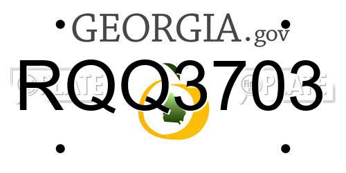 RQQ3703 Georgia License Plate