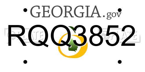 RQQ3852 Georgia License Plate