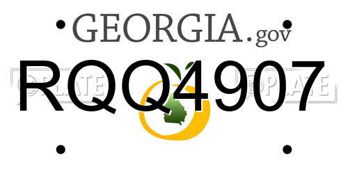 RQQ4907 Georgia License Plate