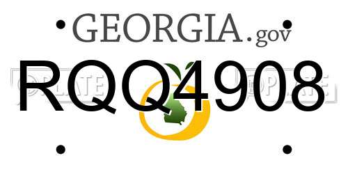 RQQ4908 Georgia License Plate