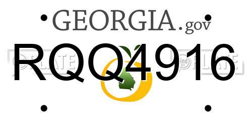 RQQ4916 Georgia License Plate