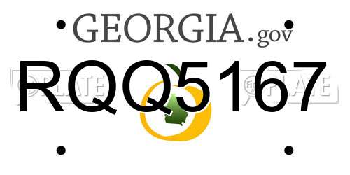 RQQ5167 Georgia License Plate