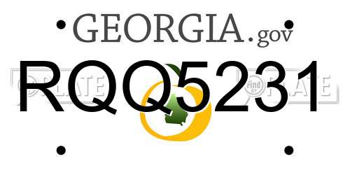 RQQ5231 Georgia License Plate