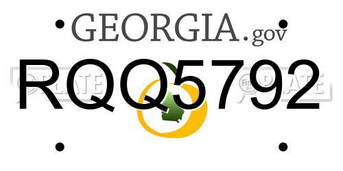 RQQ5792 Georgia License Plate