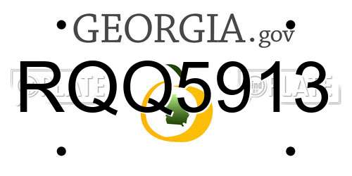 RQQ5913 Georgia License Plate