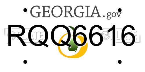 RQQ6616 Georgia License Plate