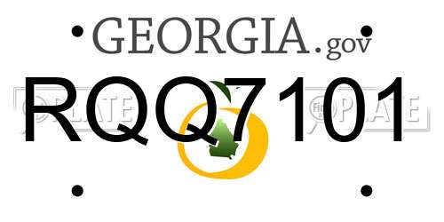 RQQ7101 Georgia License Plate