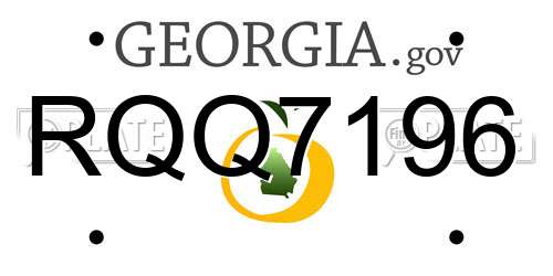 RQQ7196 Georgia License Plate