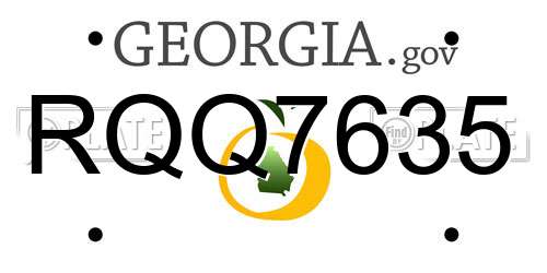 RQQ7635 Georgia License Plate