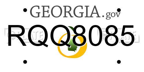 RQQ8085 Georgia License Plate