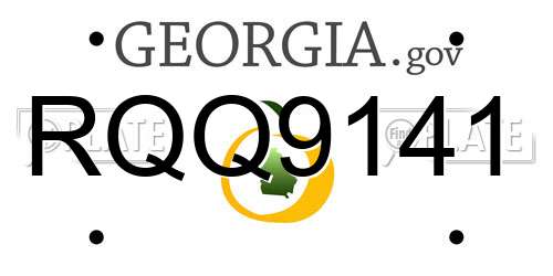 RQQ9141 Georgia License Plate