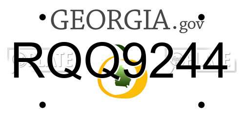 RQQ9244 Georgia License Plate
