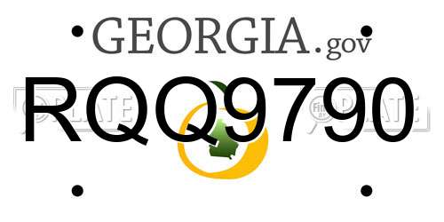 RQQ9790 Georgia License Plate