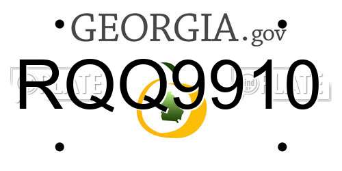 RQQ9910 Georgia License Plate