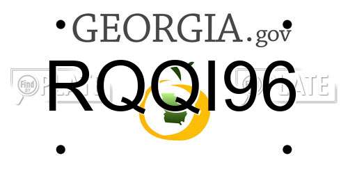 RQQI96 Georgia License Plate