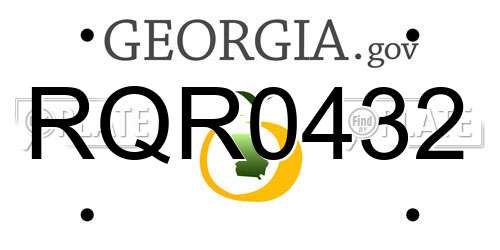 RQR0432 Georgia License Plate