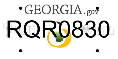 RQR0830 Georgia License Plate
