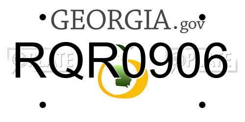 RQR0906 Georgia License Plate