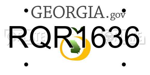 RQR1636 Georgia License Plate