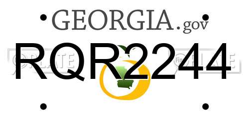 RQR2244 Georgia License Plate